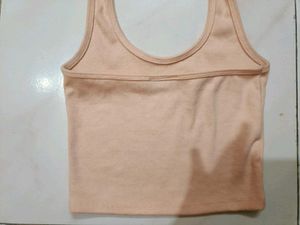 Peach Halter Fitted Top