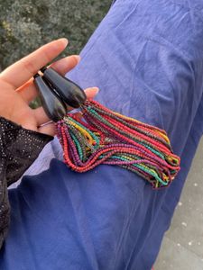 Colorful Beaded Tassel Necklace