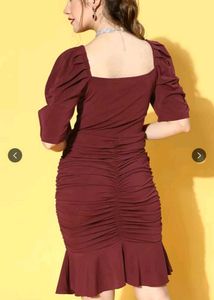 Burgundy Bodycon Mini Dress