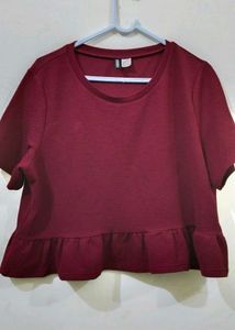 Maroon Crop Top