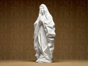 Geometric Saint Mary Statue 3d Printed