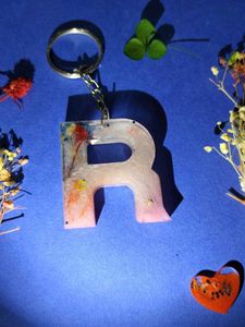Resin Initial Keychain