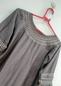 Straight Kurta With Bell Sleeves🤎