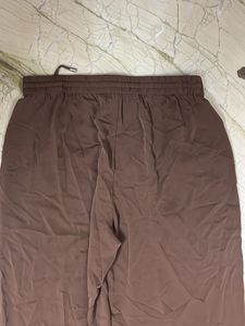 Brown Wide Leg Drawstring Pants