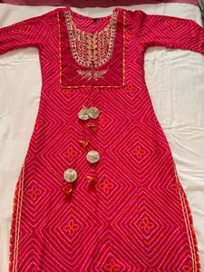 Pure Cotton Bandhani Print - 3 Piece Suit Set