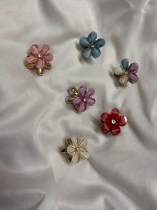 Set Of 5 Floral Hair Claw Clips