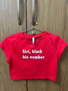 Red Graphic Slogan T-Shirt