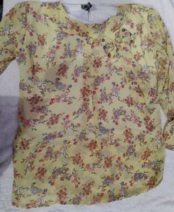 Floral Print Yellow Top