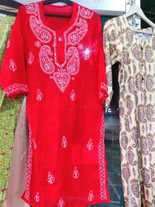 Mirror & Chicken Kari Embroidery Kurti With inner