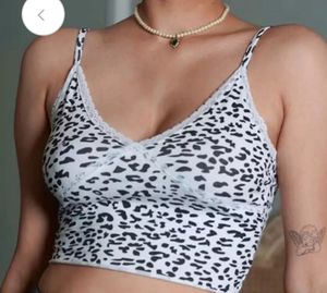 BONKERS corner white and black animal printed top