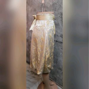 Beige Printed Skirt