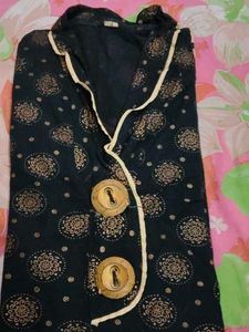 Elegant Black Printed Kurta