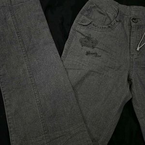 low waist straight fit Y2K sparkle denim