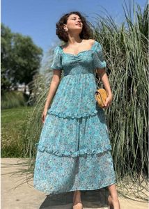 Aqua Tiered Maxi Dress
