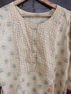 3/4th Sleeves Kurta Palazzo Set For Women, 44inch