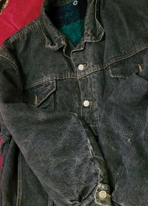 Vintage/Korean charcoal grey Denim Jacket