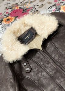 Stylish Brown Faux Leather Jacket