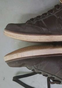 Leather High-Top Casual Shoes