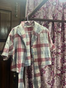 Tie-Front Plaid Crop Top
