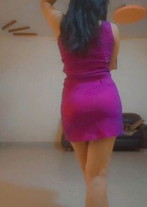 Last Price Of Party Wear Purple-pink Shading Stretchable Dress