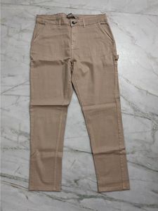 Women Beige Loose Fit Solid Cargos
