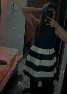 preppy navy blue and white mini dress