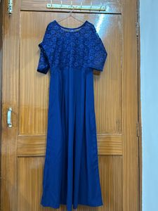 Blue Gown With Net Work