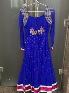 Beautiful Blue Anarkali Heavy Embroidery