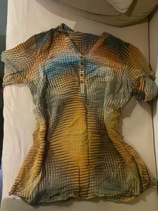 Y2K Yellow Kurti Top