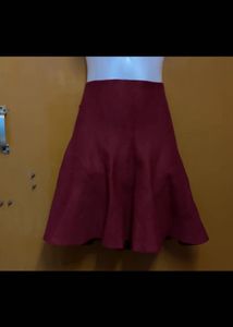 Maroon A-Line Skirt