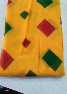 Yellow Diamond Print Saree