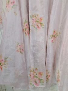 Floral flared kurta organza