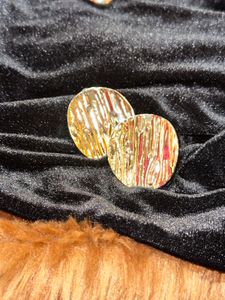 Gold Textured Earrings