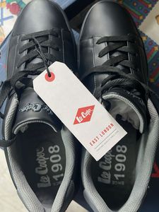 AUTHENTIC LEE COOPER 1908 LACE UP BLACK SNEAKERS