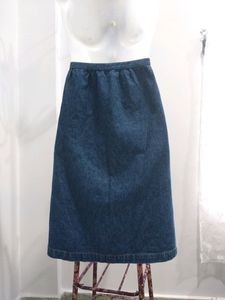 Denim A Line Knee Length Skirt