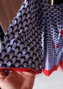 Blue Printed Kurta With Pant