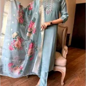 Elegant Blue Embroidered Salwar Kameez