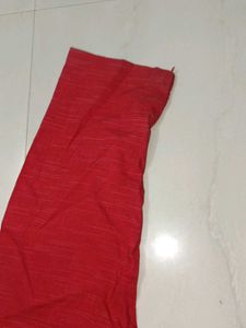 Red Mandarin Collar Shirt