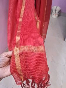 Elegant Linen Checked Dupatta