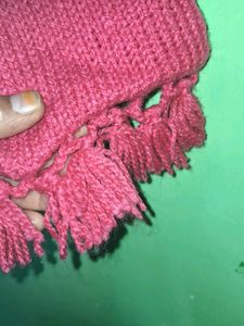 Red Knitted Hooded Scarf 🧣