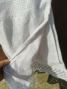 Elegant White Embroidered Dress