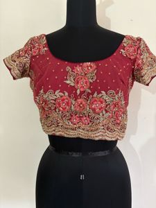 Embroidered Maroon Blouse