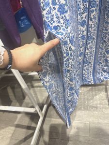 Cotton Floral Side Cut Long Dress