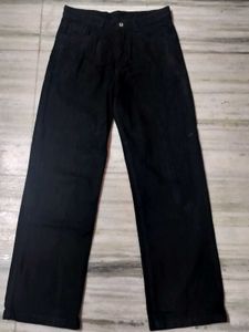 Dark Wash Wide Leg Jeans Black