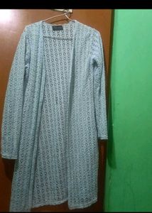 Stylish Blue Knit Cardigan