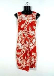 Orange Printed Dress For Women's