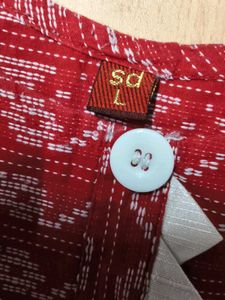 Red Ikat-Inspired Button Up. TODAY DEAL 👍👌