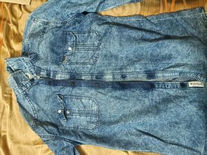 Green Cotton And Jean Shirt