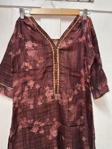 Elegant maroon kurta pant set