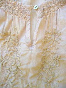 H&amp;M Embroidered Beige Top
